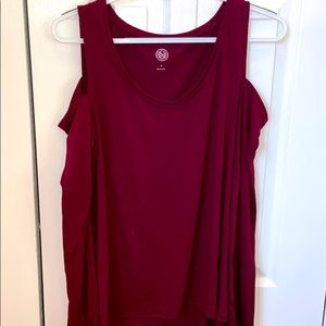 Maroon Long Sleeve Size Medium Open Shoulder